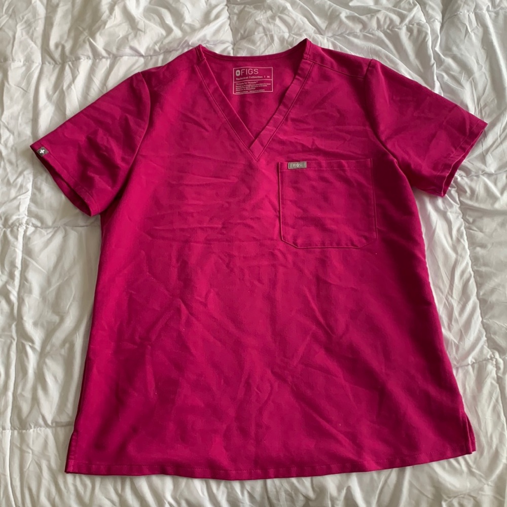 Figs Catarina™ One-Pocket Scrub Top - M / Raspberry Sorbet